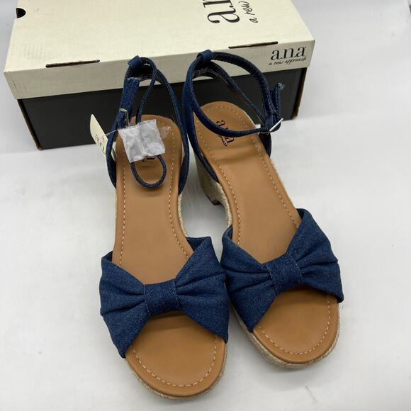 a.n.a Womens Dukes Heeled Sandals Denim Blue Size 9.5M - Picture 4 of 11